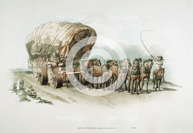 Stage wagon, 1805. Artist: William Henry Pyne