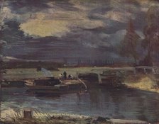 'Barges on the Stour, with Dedham Church in the distance', c1811. Artist: John Constable.