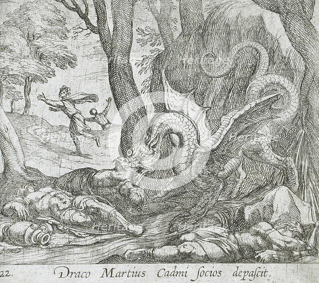 Cadmus's Men Killed by the Serpent, published 1606. Creators: Antonio Tempesta, Wilhelm Janson.
