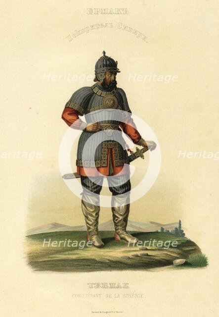 Ermak - Conqueror of Siberia, 1856. Creator: Ivan Dem'ianovich Bulychev.