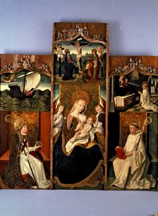  'Canapost Altarpiece', on 1490, dedicated to the Virgin, Saint Nicholas and Saint Bernard.