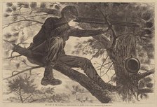 The Army of the Potomac - A Sharp-Shooter on Picket Duty, published 1862. Creator: Winslow Homer.