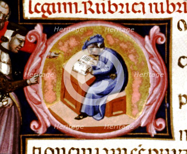 Miniature in 'Codex Justinian Institutiones Feudorum et Alia', illuminated manuscript, c. 1300, w…