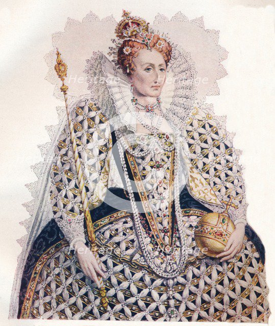 Elizabeth, Queen of England, Defeat of the Spanish Armada, 1588, (1902). Artist: Edmund Thomas Parris