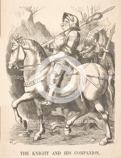 The Knight and His Companion (Punch, March 5, 1887), 1887. Creator: John Tenniel.