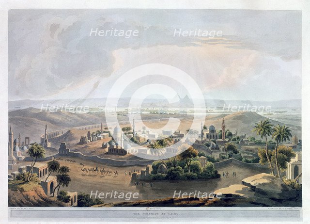 'The Pyramids at Cairo', 1809. Artist: Rawle
