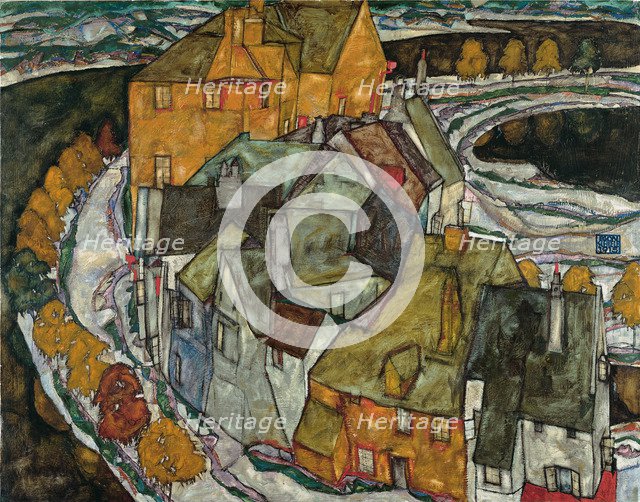 Crescent of Houses II (Island Town), 1915. Artist: Schiele, Egon (1890–1918)