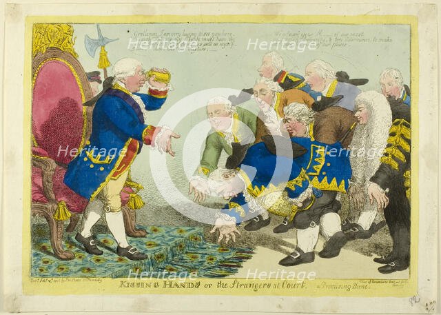 Kissing Hands, published February 10, 1806. Creator: Charles Williams.