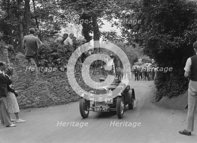 Morgan 4/4 of WA Goodall competing in the MCC Torquay Rally, 1938. Artist: Bill Brunell.