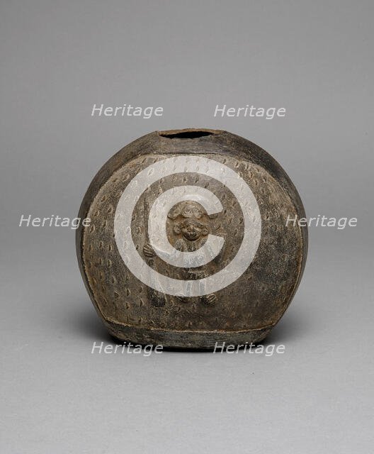 Fragment of a Blackware Vessel with a Relief Depicting a Warrior, A.D. 1200/1450. Creator: Unknown.