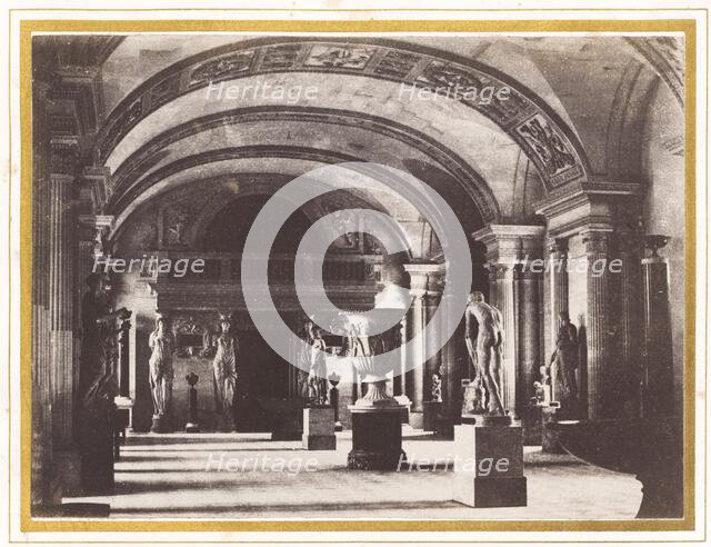 Salle des Cariatides, au Musée du Louvre, c. 1851. Creator: Charles Marville.