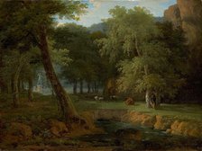 Woodland Scene with Nymphs and a Herm, c. 1810. Creator: Jean-Victor Bertin.