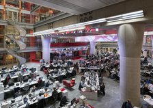 Main newsroom, New Broadcasting House, Portland Place, Marylebone, London, 2016. Creator: Chris Redgrave.