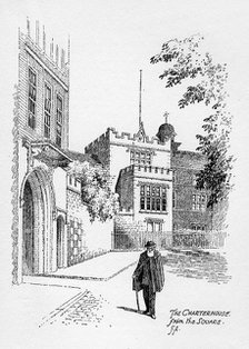 The Charterhouse from the square, London, 1912.Artist: Frederick Adcock