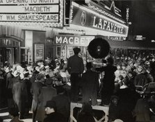 Crowds outside the Lafayette Theatre in Harlem at the opening of "Macbeth", 1936. Creator: Federal Theatre Project.