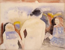 Untitled (Woman with Black Hair and Two Children), early 20th century. Creator: Charles Demuth.