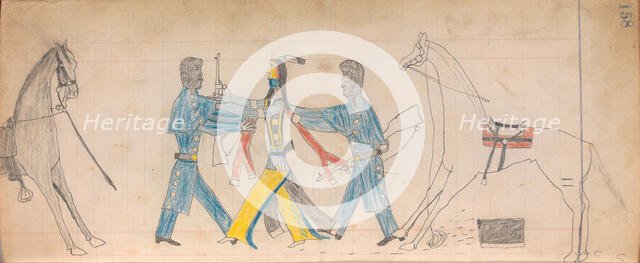 Maffet Ledger: Black Cavalry Officers and Indian, ca. 1874-81. Creator: Unknown.