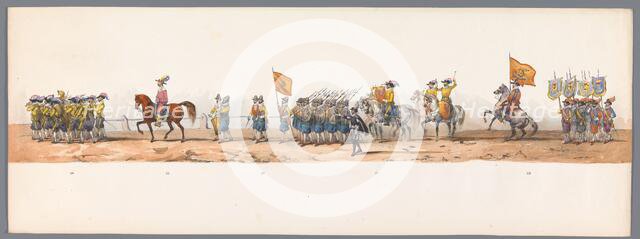 Historical parade at the second centenary of the Utrecht University, 1836 (plate 7), 1837. Creator: Victor Adam.