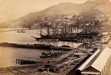Lyttelton, New Zealand: the port and town from Sumner Road, between 1800 and 1899. Creator: Unknown.