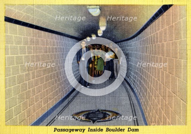 Passageway inside the Boulder Dam, Arizona/Nevada, USA, 1941. Artist: Unknown