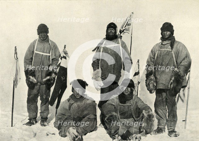 'At The South Pole, (Bowers pulls the string)', January 1912, (1913). Artist: Henry Bowers.
