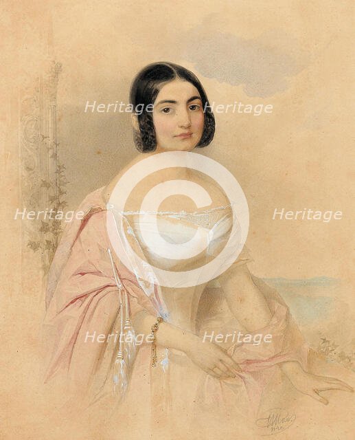 Portrait of Countess Marie von Tattenbach, née von Lion, 1840. Creator: Hau (Gau), Vladimir (Woldemar) Ivanovich (1816-1895).