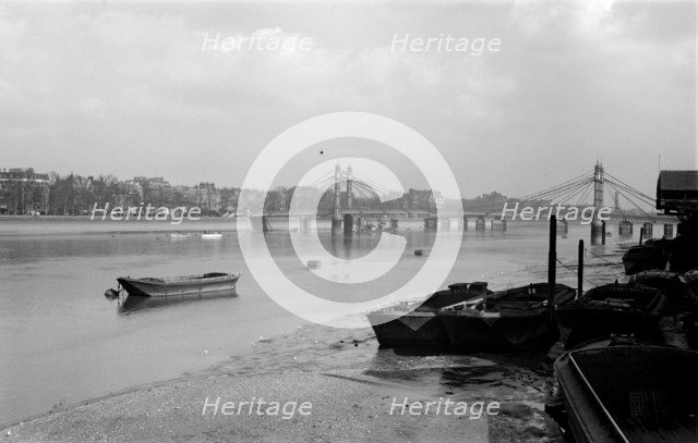 The Albert Bridge, Chelsea Embankment, London, c1945-c1965. Artist: SW Rawlings