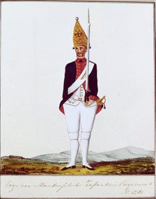 Grenadier of the Regiment Zöge von Manteuffel, 1762. Artist: Anonymous  