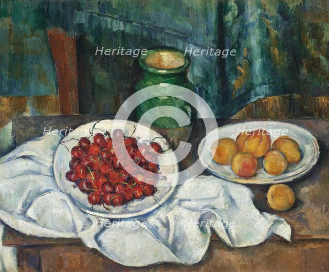 Still Life With Cherries And Peaches, between 1885 and 1887. Creator: Paul Cezanne.