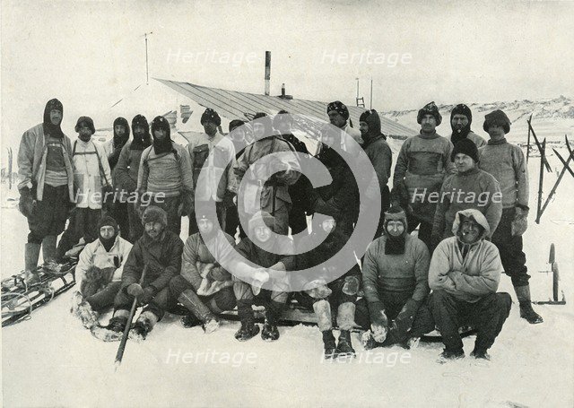 'The Main Party at Cape Evans After The Winter, 1911', (1913). Artist: Herbert Ponting.