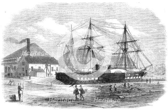 H.M.S. Leopard in dock at Shanghai, 1865. Creator: Unknown.