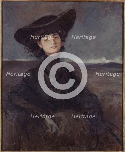Portrait of Countess Anna de Noailles, born Brancovan (1876-1933), poet, c1905. Creator: Jean Louis Forain.