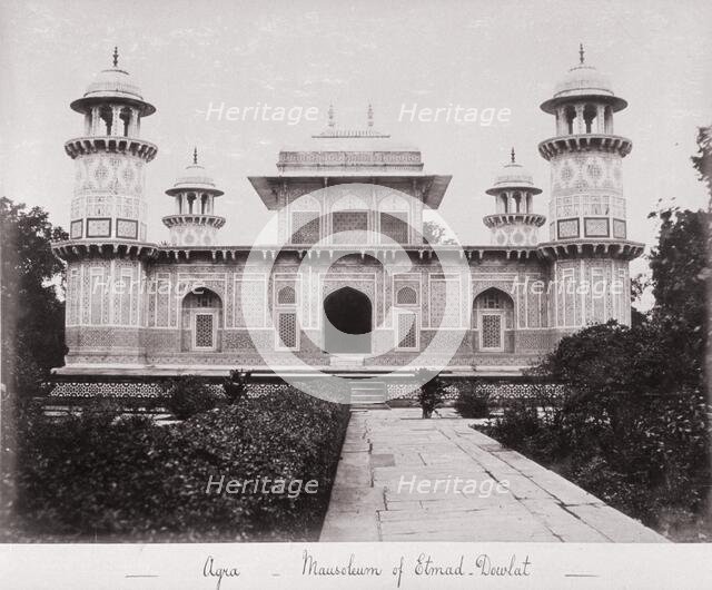 Agra, Mausolem of Etmad Dowlat, Late 1860s. Creator: Samuel Bourne.