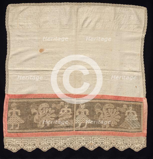 Cloth with Border of Female Figures and Peacocks, 18th-19th century. Creator: Unknown.