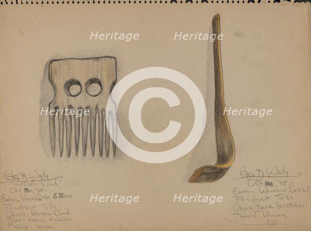 Comb and Back Scratcher, 1935. Creator: George B. Wally.