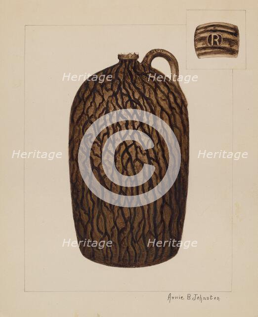 Stoneware Jar, c. 1937. Creator: Annie B Johnston.