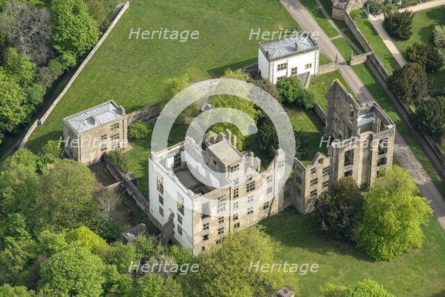Hardwick Old Hall, a ruined early 16th century Great Hall, Derbyshire, 2025. Creator: Robyn Andrews.