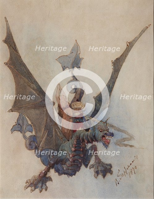 Chernomor and Lyudmila. Costume design for the opera Ruslan and Lyudmila by M. Glinka. Artist: Hartmann, Viktor Alexandrovich (1834-1873)