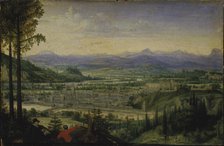 View of Linz with Artist Drawing in the Foreground, 1593. Creator: Valckenborch, Lucas, van (1530-1597).