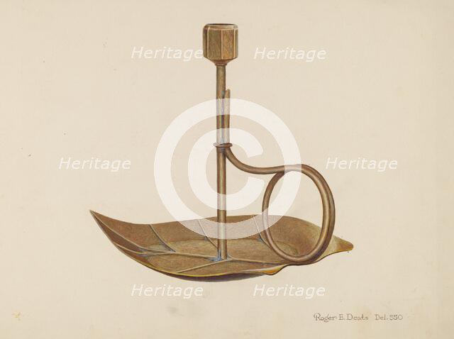 Candlestick, c. 1940. Creator: Roger Deats.