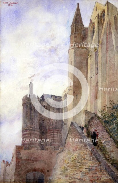 Mont Saint Michel, France, 1906. Creator: Cass Gilbert.