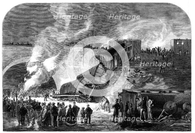 Fatal railway accident at Kentish-Town, on the north and south western junction line: scene..., 1861 Creator: Unknown.