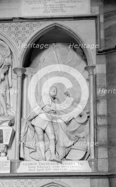 Handel Monument, Westminster Abbey, London, 1945-1980. Creator: Eric de MarÃ©.