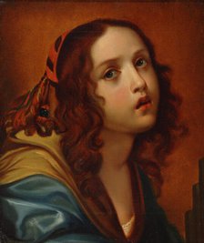 Head of a Woman, copy after Carlo Dolci, 1861. Creator: Karl Emanuel Jansson.