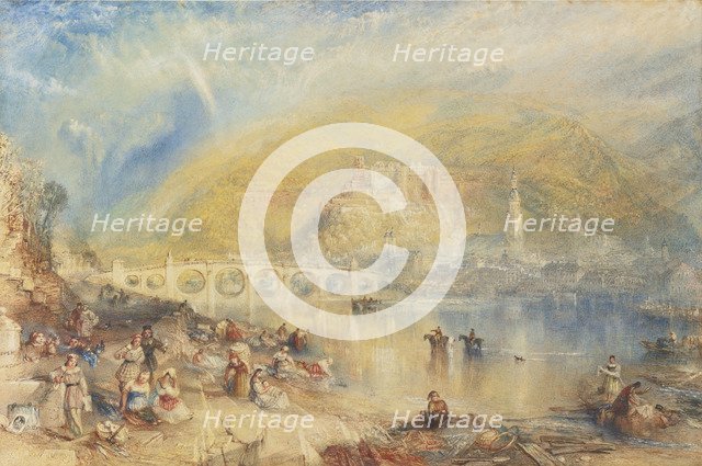 View of Heidelberg with a Rainbow. Artist: Turner, Joseph Mallord William (1775-1851)
