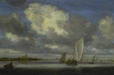 Fishing and Sailing Boats under a Broad Sky, c1645-1646. Creator: Salomon Ruysdael.