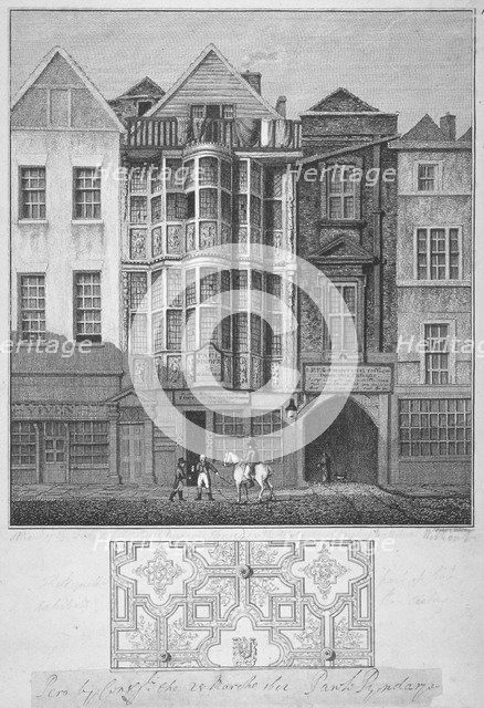 Sir Paul Pindar's House, Bishopsgate, City of London, 1812. Artist: Richard Sawyer