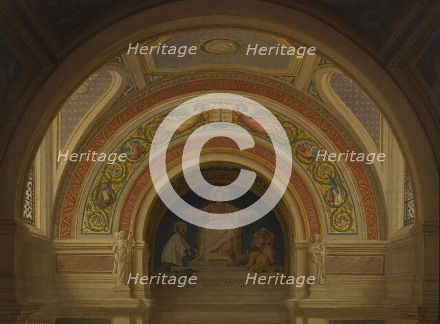 Esquisse pour l'église Saint-François-Xavier : "Le Christ lumière des nations", c.1871 - 1875. Creator: Alexandre-Dominique Denuelle.