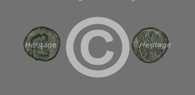 Coin Depicting a Bearded Head, about 300-67 BCE. Creator: Unknown.