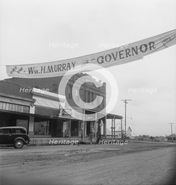 The town of Caddo in southeast Oklahoma, 1938. Creator: Dorothea Lange.